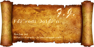 Füredi Jolán névjegykártya
